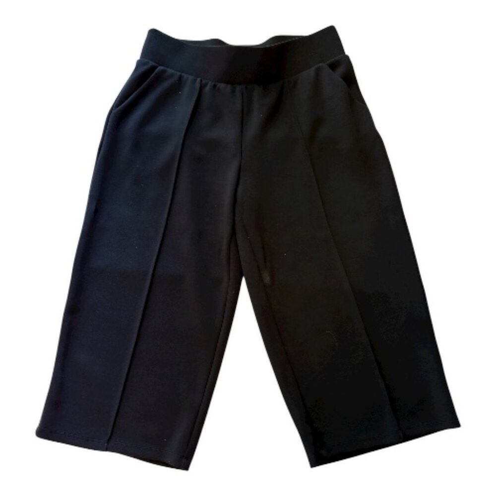 Stylus Black Wide-Leg Pull-On Capris - Woman's Size L (2366)